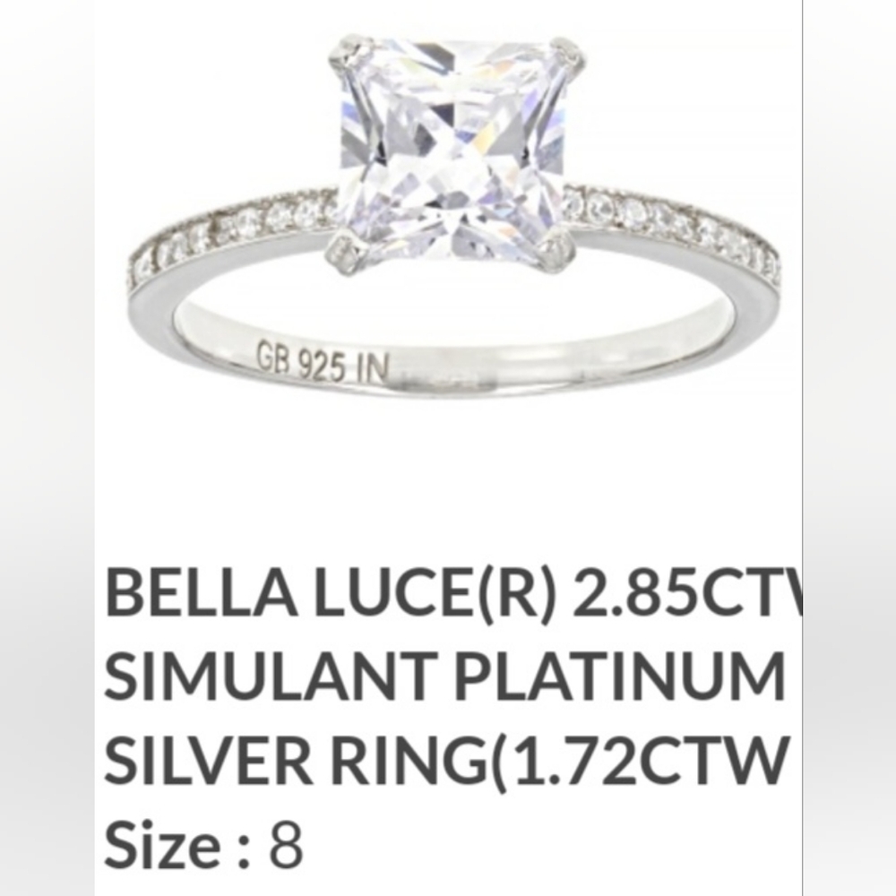 Authentic genuine solid sterlingsilver 2.85 CTTW DIAMONELLE 💎 RING 8